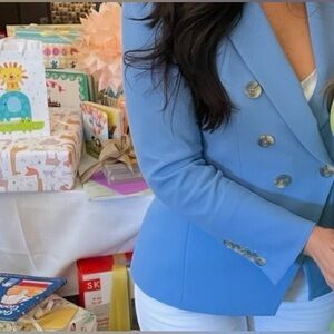 Veronica Beard Sky Blue Double-Breasted Blazer